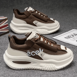 Men's Casual Breathable Mesh & PU Upper Sneakers